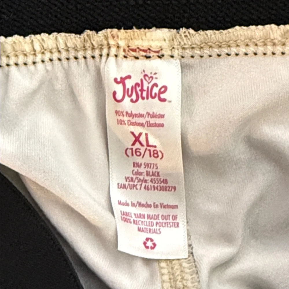 Justice Sport Girls XL 16 18 Leopard Print Leggings Pink Stripe Athletic